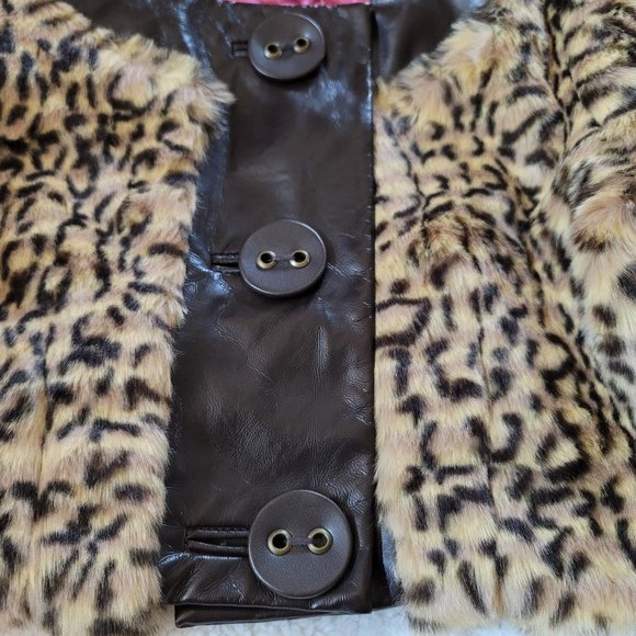 Wet Seal Bolero Jacket Shrug Cheetah Leopard Fake Fur Y2K 90's - Picture 7 of 15